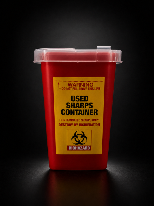 RED RAZOR BLADE CONTAINER
